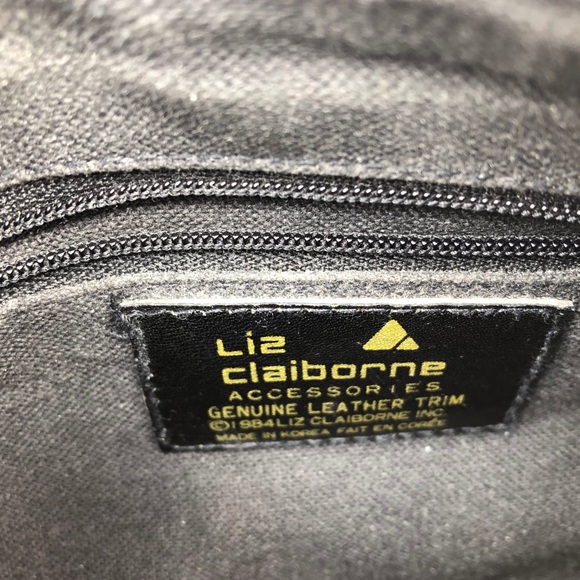 LIZ CLAIBORNE Black Crossbody Bag 1980s vintage fun! - Picture 8 of 13